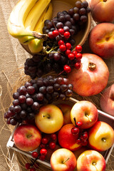 Naklejka na ściany i meble assorted fruits, assorted fruits in bow