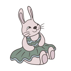 A toy bunny in a dress