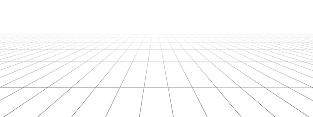 Perspective mesh background. Simple lines on a white background. Vector illustration.