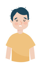 cartoon stressed man