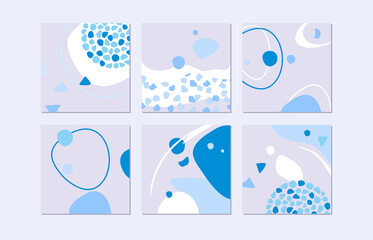 Fun doodle stories background with abstract shapes and colors. Modern vector draw pictures for funny brochure cover template design