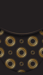 Greeting flyer black with gold greek pattern