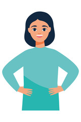 cartoon woman smiling