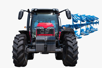 tractor with agricultural plow