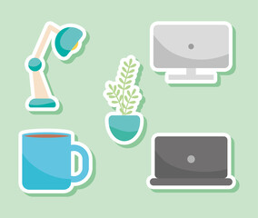 office elements icon set
