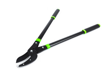 Lopper for pruning branches on trees gardening tools on white  background.