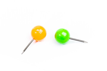 round colored pins  isolated  - Image