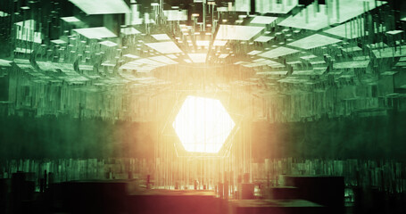 abstract science fiction style high technology environment with soft focus background