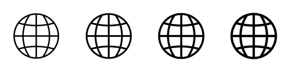 Conjunto de icono de red. Internet. Concepto de mundo y conectividad. Ilustración vectorial, estilo línea negro