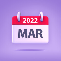3D Wallpaper for Calendar Year 2022 - Month March
