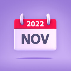 3D Wallpaper for Calendar Year 2022 - Month November