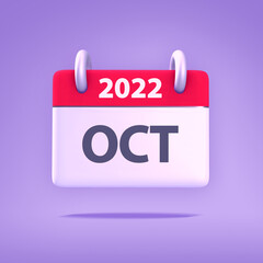 3D Wallpaper for Calendar Year 2022 - Month October