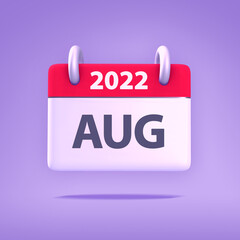 3D Wallpaper for Calendar Year 2022 - Month August