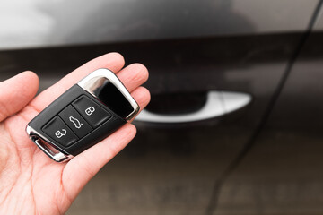 Keyless remote control system of a modern car - Image