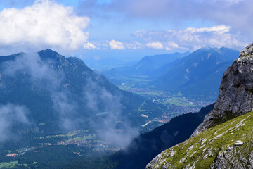 View from the Zugspitze (highest mountain of Germany)
