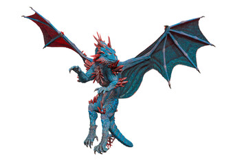 dragon is floating and looking around