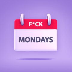 3D Calendar Wallpaper - Hate Mondays