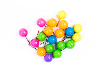 round colored pins  isolated  - Image
