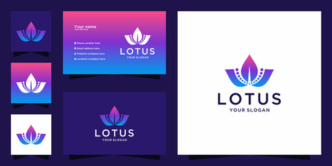 Flower Lotus logo and business card