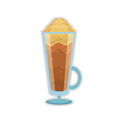 Isolated cold tropical cocktail with a layer of coffee Vector