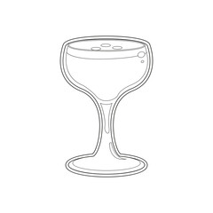 Isolated coffee tropical cocktail icon with ice Vector