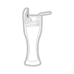 Isolated tropical cocktail with a slice of a lemon Vector