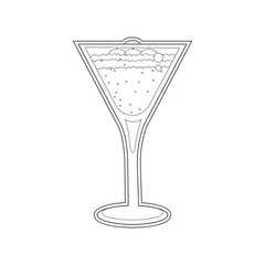 Isolated cold tropical cocktail with coffee beans Vector