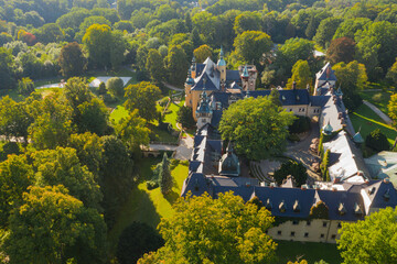 Zamek Kliczków. Widok z drona.