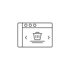 Delete trash wireframe icon outline