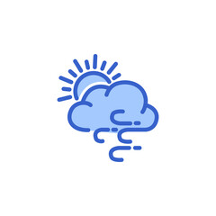 cloud with sun vector icon