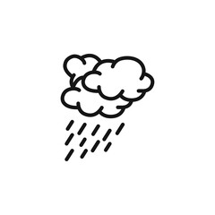 bad weather cloud with rain icon outline