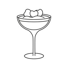 Isolated cocktail icon with ice and cherries Vector