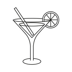 Isolated tropical cocktail icon with a lemon Vector