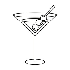 Isolated cocktail icon with cherries on a stick Vector