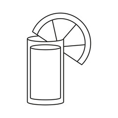 Isolated tropical cocktail icon with a lemon Vector