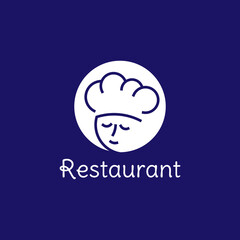 Simple logo design for the chef in a circle. The logo is suitable for businesses related to cuisine, food and restaurants.