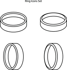 ring icons set isolated on white background. ring icon thin line outline linear ring symbol for logo, web, app, UI. ring icon simple sign.