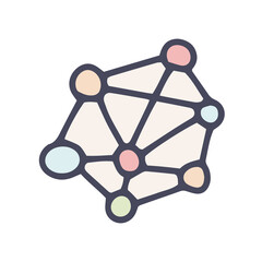 networking color vector doodle simple icon design