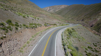 famous mountain road in Argentina full of curves