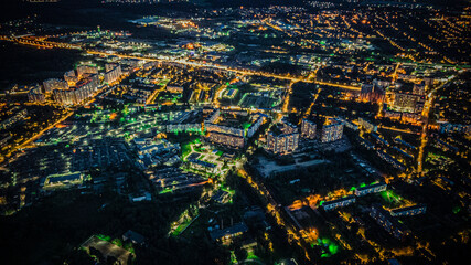 photos of the city of Solnechnogorsk at night