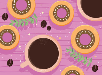 coffee cup and donuts