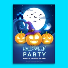 halloween party poster design vector illustration