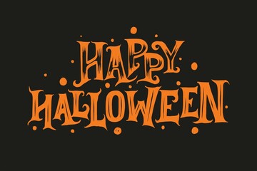 happy halloween lettering concept design vector illustration