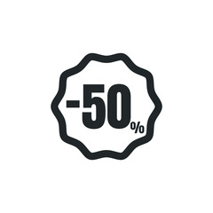 50 Percent Off, Discount Sign Banner or Poster. Special offer price signs