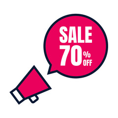 70 Percent Off, Discount Sign Banner or Poster. Special offer price signs