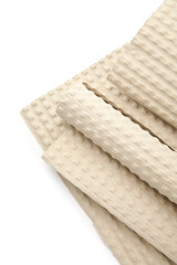 Pieces of cardboard on white background