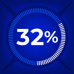 32 percent count on dark blue background