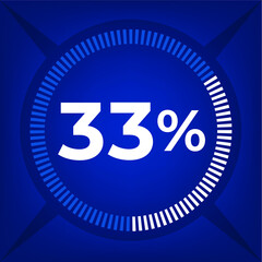 33 percent count on dark blue background