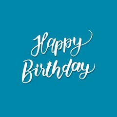 Hand Drawn Happy Birthday Greeting Lettering Vector Template