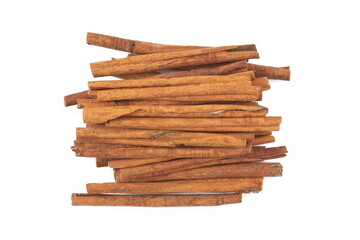 Cinnamon sticks isolated on white background.